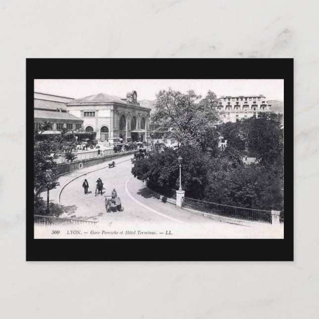 Old Postcard - Lyon, Gare Perrache (Front)