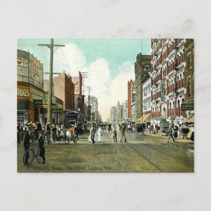 Old Postcard - Main Street, Dallas, Texas