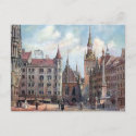 Old Postcard - Marienplatz, Munich.