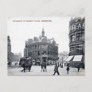 Old Postcard - Market Place, Leicester