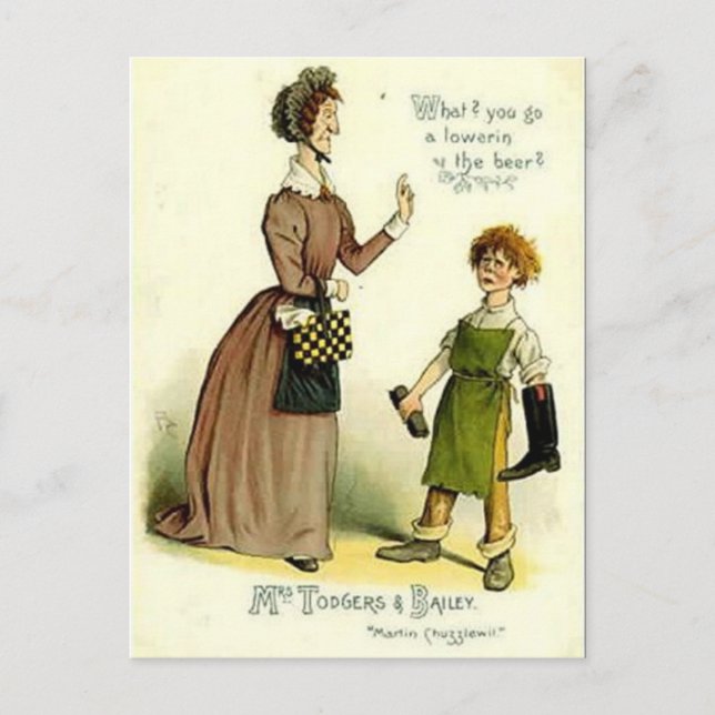 Old Postcard - "Martin Chuzzlewit" by Dickens (Front)