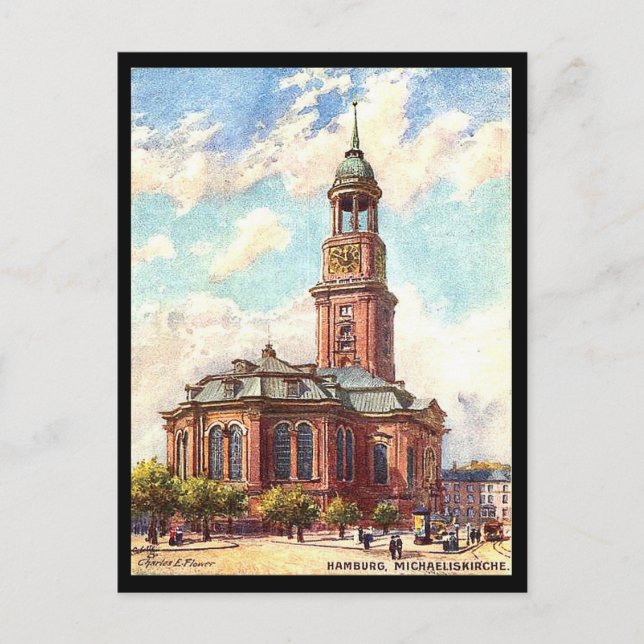 Old Postcard - Michaeliskirche, Hamburg (Front)