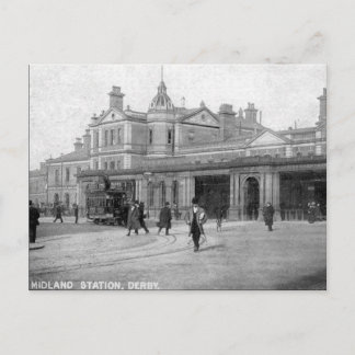 Old Postcard - Midland Station, Derby