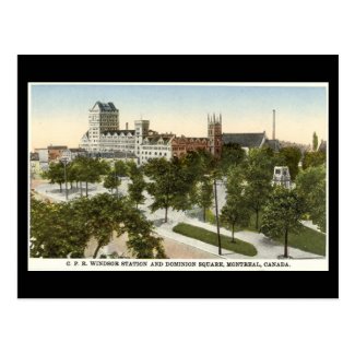 Old Postcard, Montreal, Windsor Station