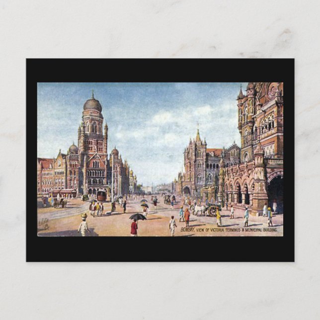 Old Postcard - Mumbai, Victoria Terminus (Front)