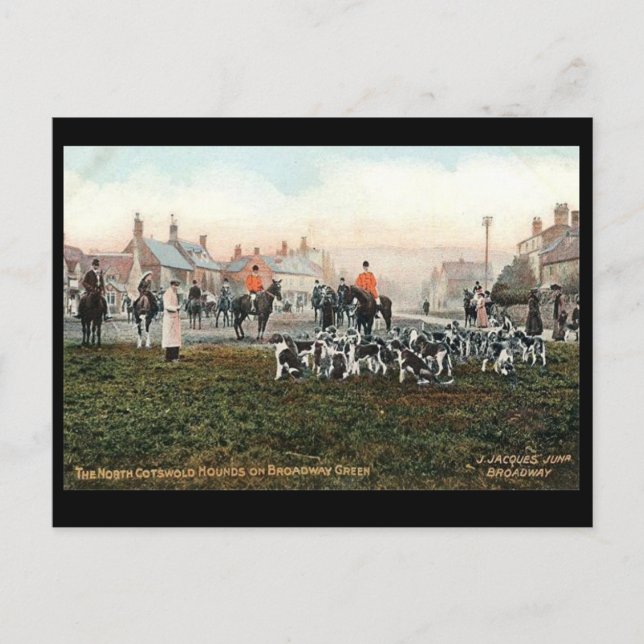 Old Postcard - N Cotswolds Hounds, Broadway (Front)