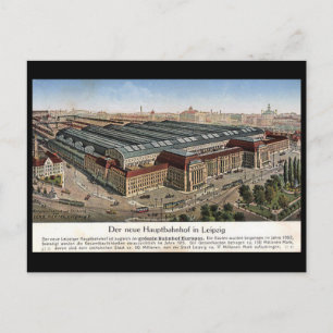 Old Postcard - Neue Hauptbahnhof, Leipzig.