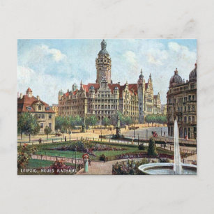 Old Postcard - Neues Rathaus, Leipzig