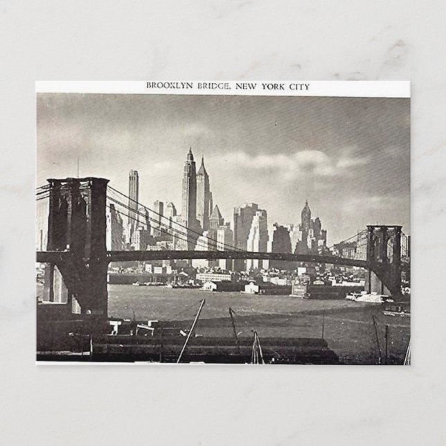 Old Postcard, New York City, Brooklyn Bridge Postc Postcard (Front)