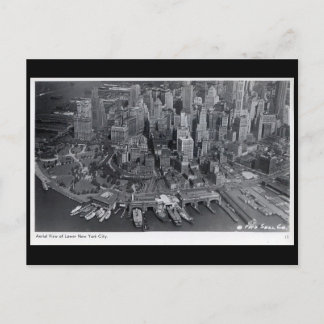 Old Postcard - New York City from the air