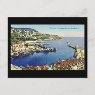 Old Postcard, Nice, Entree du Port et Mont Boron Postcard