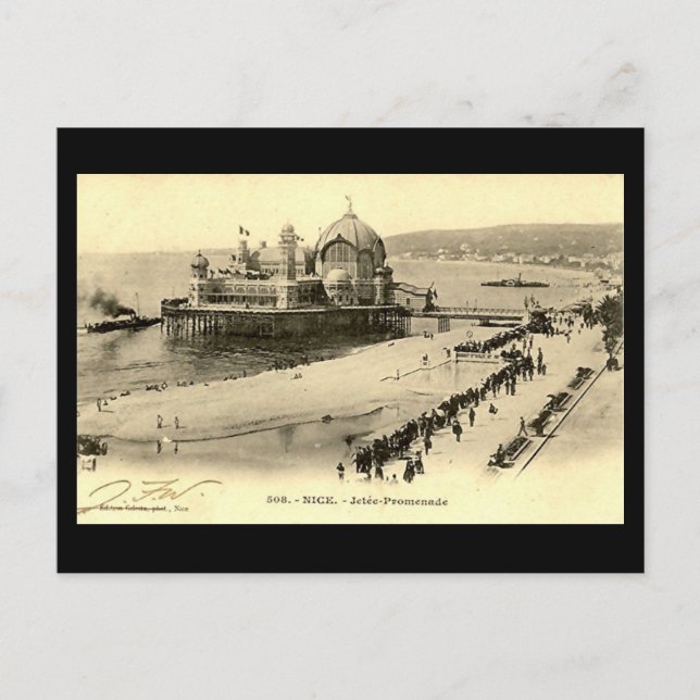 Old Postcard, Nice, Jetee Promenade Postcard (Front)