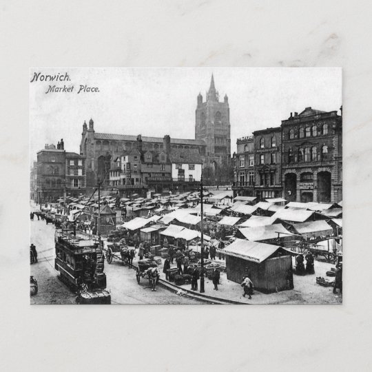 Old Postcard Norwich Market Place, Norfolk Zazzle.co.uk
