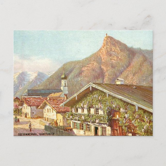 Old Postcard - Oberammergau, Bavaria, Germany (Front)