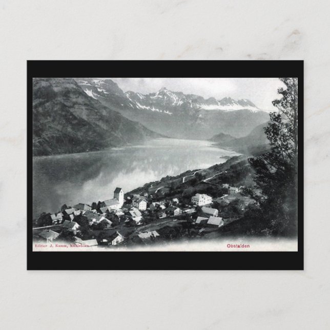 Old Postcard - Obstalden, Glarus, Switzerland (Front)