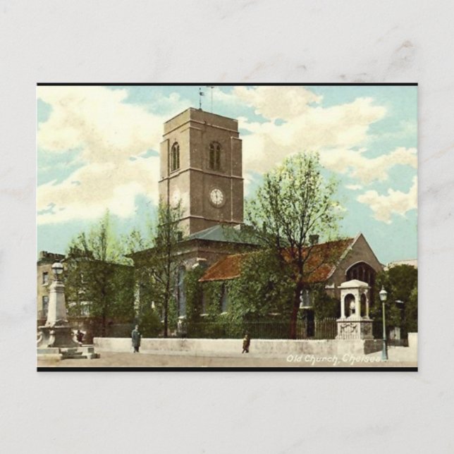 Old Postcard - Old Church, Chelsea, London (Front)