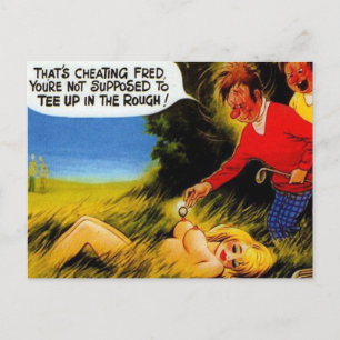 Old Postcard - Old Comic Golf Postcard