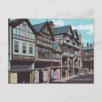 Old Postcard - Old Houses, Chester, England