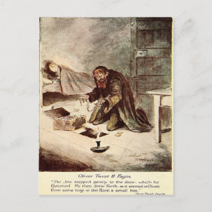Old Postcard - Oliver Twist and Fagin