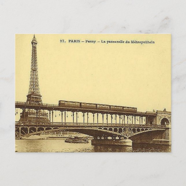 Old Postcard - Paris, Passy - Tour Eiffel (Front)