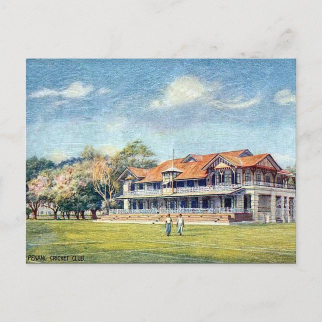 Old Postcard - Penang Cricket Club (Front)