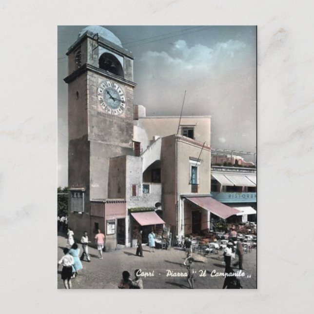 Old Postcard - Piazza, Capri, Italy (Front)
