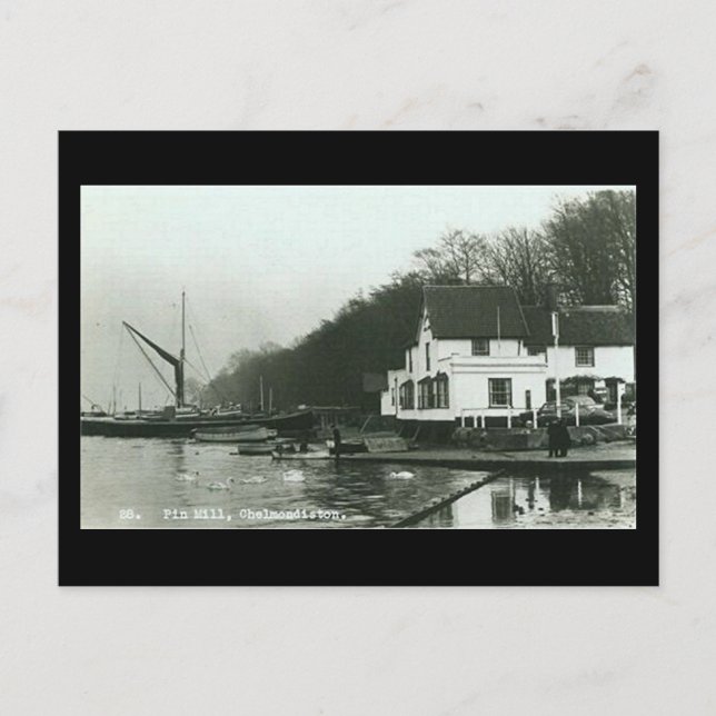 Old Postcard - Pin Mill, Chelmondiston, nr Ipswich (Front)
