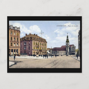 Old Postcard - Place de la Gare, Luxembourg
