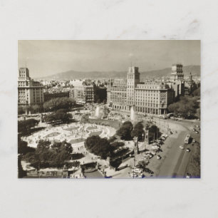 Old Postcard - Plaza de Cataluna, Barcelona