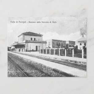 Old Postcard - Pompei Railway Station
