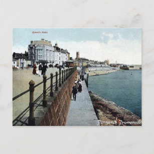 Old Postcard - Promenade, Penzance, Cornwall