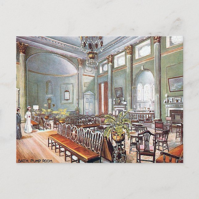 Old Postcard - Pump Room, Bath, Somerset (Front)