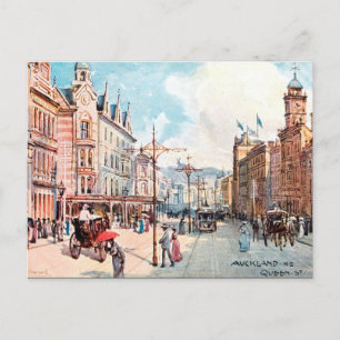 Old Postcard - Queen Street, Auckland, New Zealand