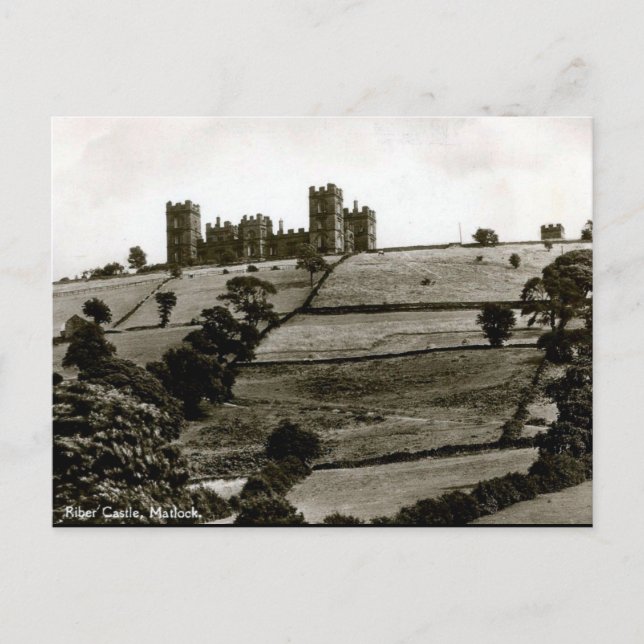 Old Postcard - Riber Castle, Matlock, Derbyshire (Front)