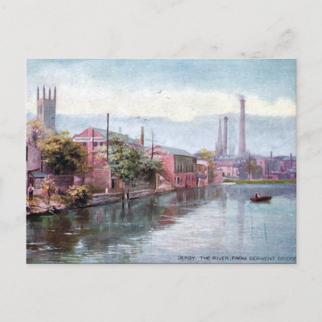 Old Postcard - River Derwent, Derby (Front)