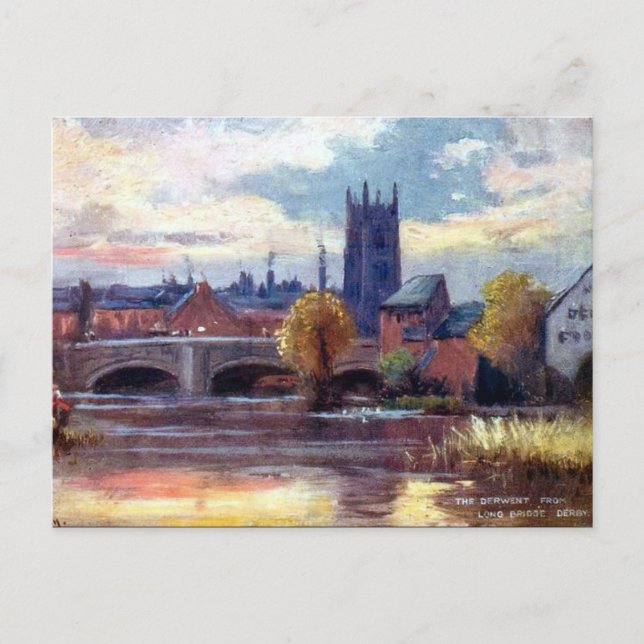 Old Postcard - River Derwent, Derby (Front)