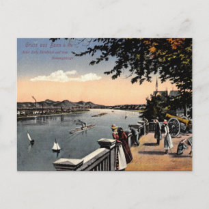 Old Postcard - River Rhine, Bonn, Germany