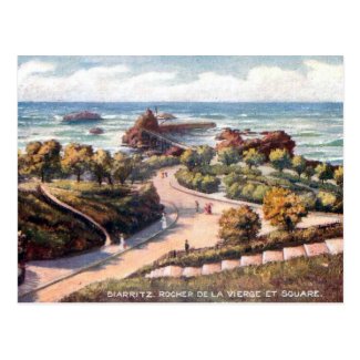 Old Postcard - Rocher de la Vierge, Biarritz