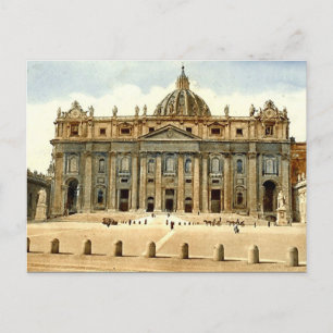 Old Postcard, Rome, St Peter's and the Vatican Postcard