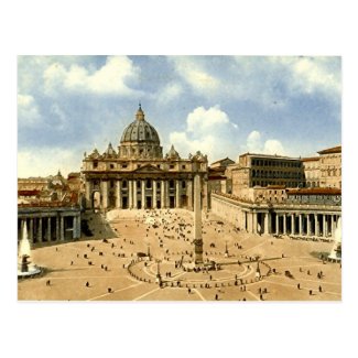 Old Postcard, Rome, St Peter's and the Vatican Postcard