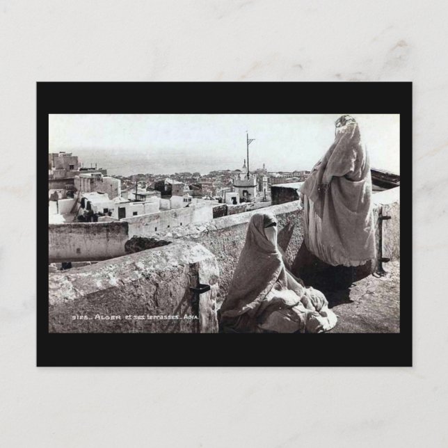 Old Postcard - Rooftops of Algiers (Front)