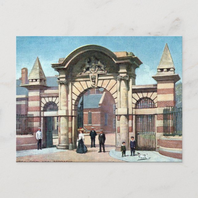 Old Postcard - Royal Naval Barracks, Portsea (Front)