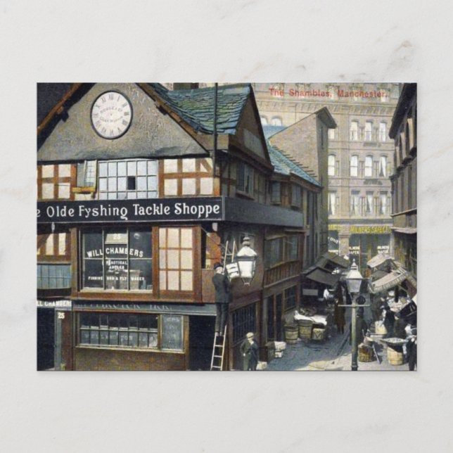 Old Postcard - Shambles, Manchester (Front)
