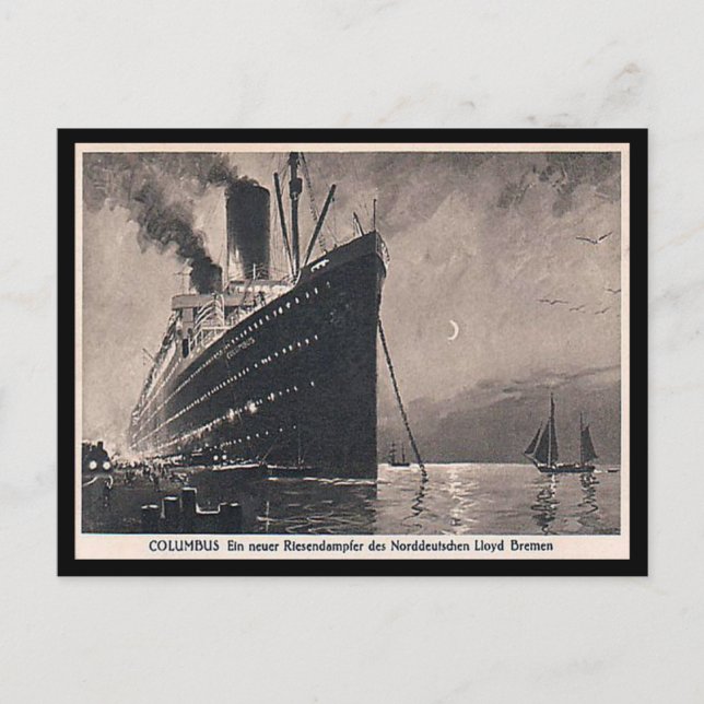 Old Postcard - SS Columbus (Front)