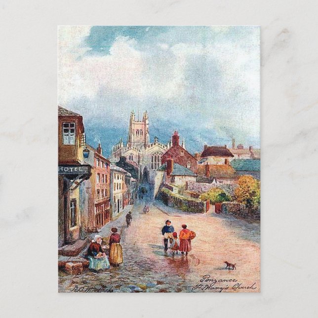 Old Postcard - St Mary's Church, Penzance (Front)