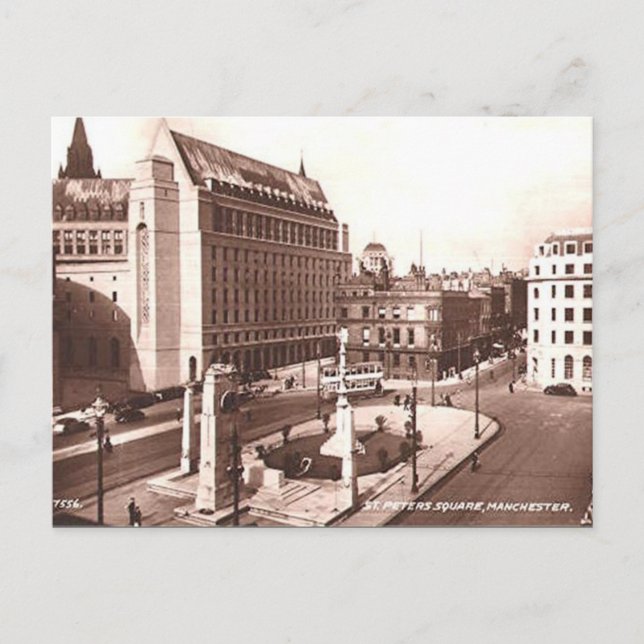 Old Postcard - St Peter's Square, Manchester (Front)
