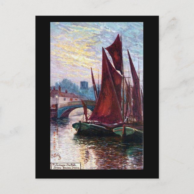 Old Postcard - Stoke Bridge, Ipswich, Suffolk (Front)