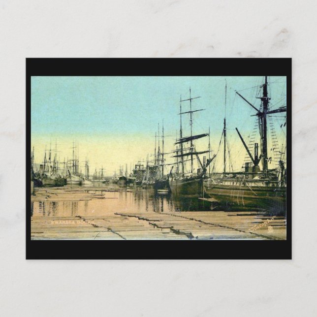 Old Postcard - Swansea Docks (Front)