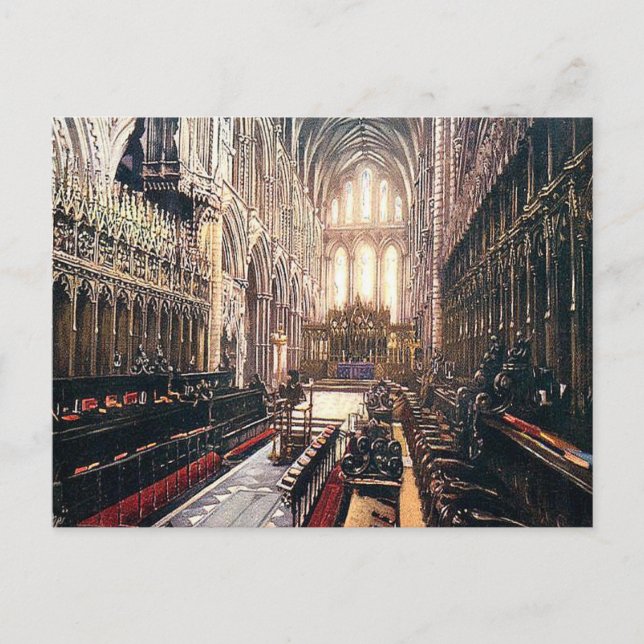 Old Postcard - The Choir, Ely Cathedral (Front)
