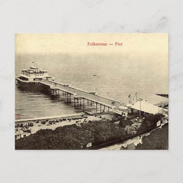 Old Postcard - The Pier, Folkestone (Front)